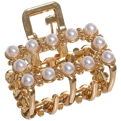 Заколка - крабы для волос на блистере 1шт PREMIUM, монако, цвет серебро и золото, 2526см_6