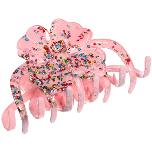 Заколка - краб для волос AKS - VIENTO, микс 6 цветов, цветок, 116см _11