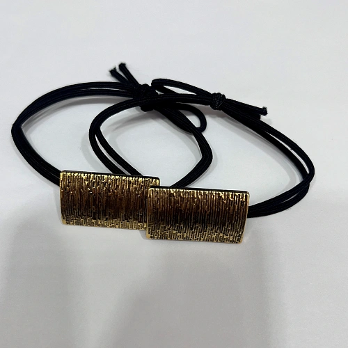 Резинка для волос в наборе 2шт "DesignPRO", цвет черный / золото , 2,8*1,3см