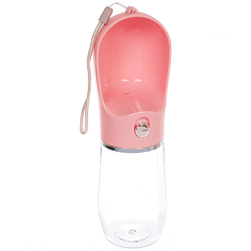 Поилка портативная прогулочная с кнопкой ЛЮБИМЫЙ БРО, цвет розовый, 380мл (коробка)_3