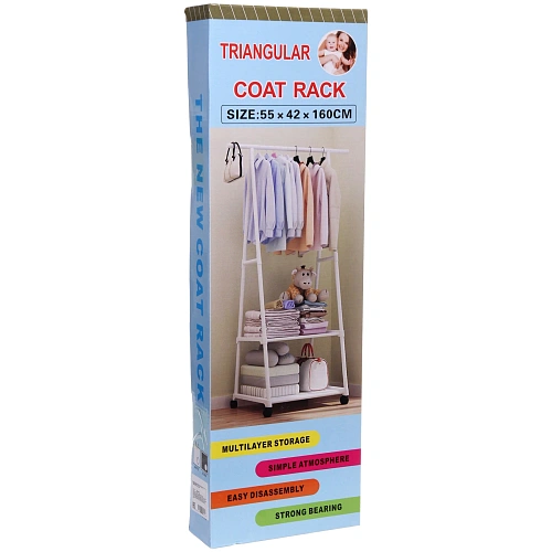 Вешалка гардеробная напольная на колёсах с полкой ПЕРФЕКТХАУС, цвет белый, нагрузка 15кг и 5кг на полку, 5542160см_12