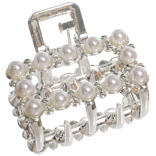 Заколка - крабы для волос на блистере 1шт PREMIUM, монако, цвет серебро и золото, 2526см_7