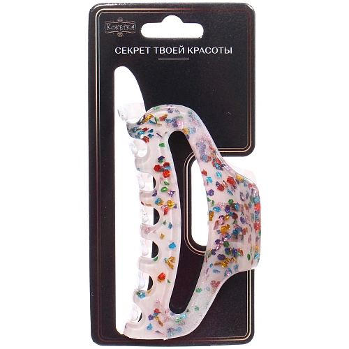 Заколка - краб для волос AKS - VIENTO, микс 6 цветов, трапеция, 9,53,3см _4