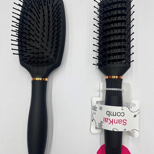 Расческа массажная "СЕКРЕТ ТВОЕЙ КРАСОТЫ", продувная, цвет черный, матовое покрытие, 4,3*22см