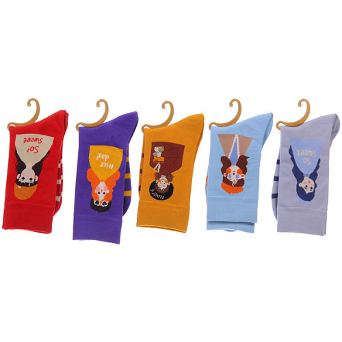 Носки женские ARTE - Девушка с рисунком, микс_8