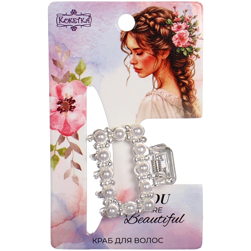 Заколка - крабы для волос на блистере 1шт PREMIUM, монако, цвет серебро и золото, 2526см_9