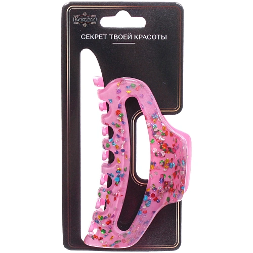 Заколка - краб для волос AKS - VIENTO, микс 6 цветов, трапеция, 9,53,3см _6