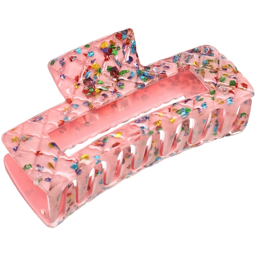 Заколка - краб для волос AKS - VIENTO, микс 6 цветов, прямоугольник, 10,54см _10