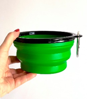 Миска складная силиконовая с корабином "Мой Бро", цвет зеленый, 350мл, 12,5*7,5*4см