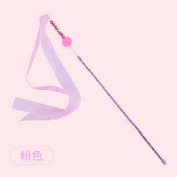 Игрушка - дразнилка на палочке "ЦапЦап", ленточка, цвет розовый, см, 42см ( пакет с подвесом)