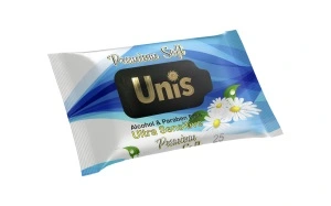 Салфетки влажные UNIS универсальные для всей семьи с экстрактом ромашки 25 шт