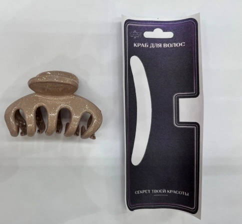 Заколка - краб для волос "AKS - MANTANA", микс 6 цветов, классика, 7*3см 