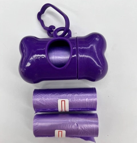 Контейнер с 3 упаковками пакетов для уборки за собакой с карабином, цвет черный (3*15шт)