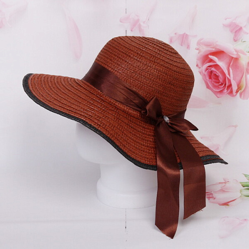 Шляпа женская с широкими полями TiraMiSu- Бэлла, микс 6 цветов, р58, ширина полей 11 см_32