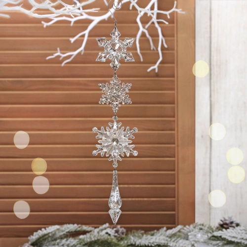 Подвеска "Волшебная снежинки" 32 см, Серебро