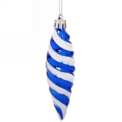 Ёлочные игрушки Сосульки снежные 11 см, синий (набор 3 шт)_3