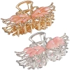 Заколка - краб для волос на блистере "LAVITA", бабочка, цвет серебро и золото, 7,5*3,5см