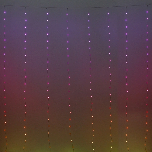 Гирлянда для дома ЗАНАВЕС  ш3м в3м 300 ламп LED, прозрачный провод, более 200 реж, IP-44 (управление с пульта ду и с телефона) Мультицвет_5