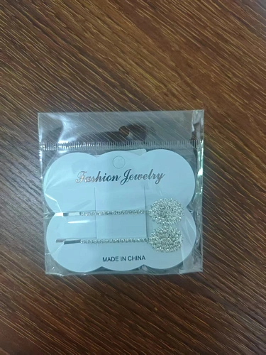 Невидимки для волос 2шт "Кристалы Агоры", стразики, цвет серебро, 6,5см (блистер и пакет с подвесом)