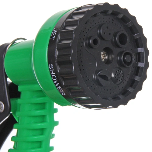 Шланг растягивающийся Чудо до 15м в наборе с пистолетом и коннекторами, цвет зеленый _5