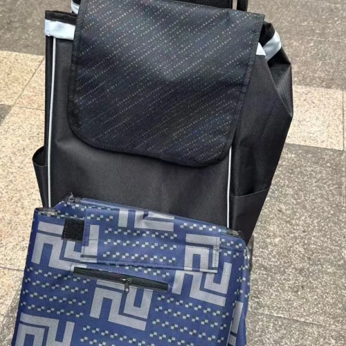 Тележка хозяйственная с сумкой (96*26*36см, колеса 15.5см,груз. до 30 кг.) синяя DC307GG