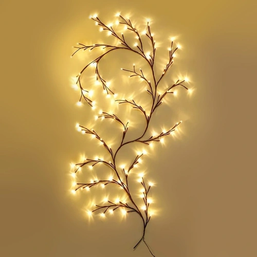Гирлянда для дома "Ветка" 2,3 м, 144 лампы LED, коричн.провод, пост.свечение, USB, IP-20, Теплый белый
