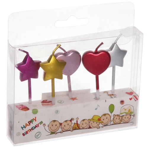 Свечи в торт "Любовные фигуры" (набор 5 шт)