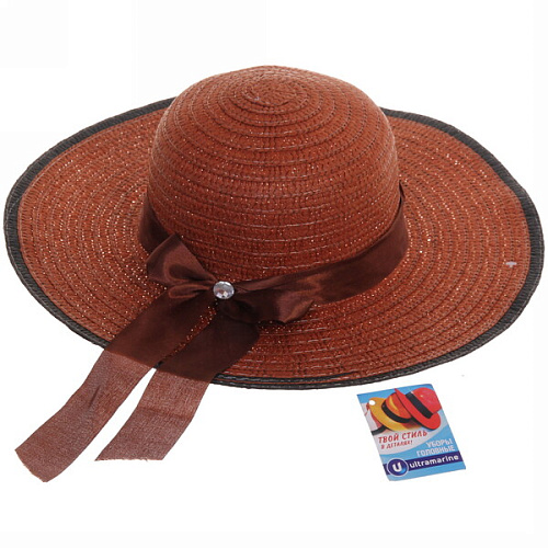 Шляпа женская с широкими полями TiraMiSu- Бэлла, микс 6 цветов, р58, ширина полей 11 см_19