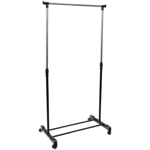 Вешалка гардеробная телескопическая напольная на колесах "ПЕРФЕКТХАУС", цвет черный, нагрузка до 20кг, 75*42*150см