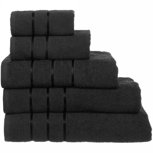 Полотенце махровое 50*90см "LUNA" цвет черный 10650 плотность 360гр/м2