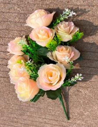 Букет цветов 40см "Роза" открытый бутон кремовый 9 цветков