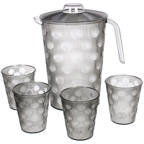 Кувшин пластиковый 1.5л "Радуга" в наборе с 4-мя стаканами 200мл