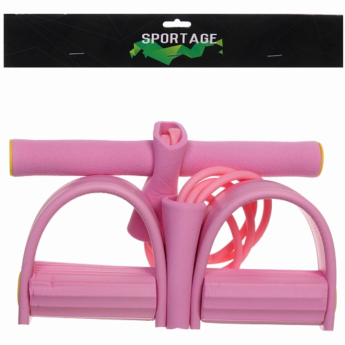 Эспандер универсальный с упорами для ног Fitness 4525 см (нагрузка 18 кг), розовый_6