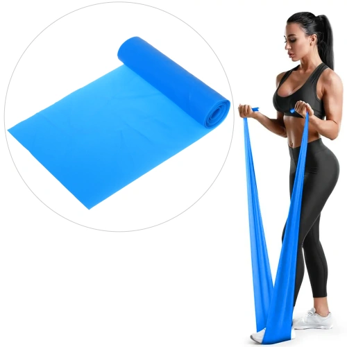 Лента для йоги и фитнеса 0,55 мм*15 см*2 м (туба). голубой