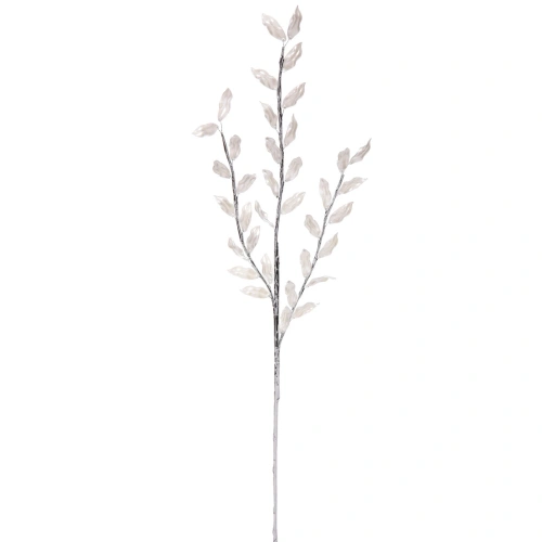Ветка декоративная "Блеск камней" 63 см, Серебро
