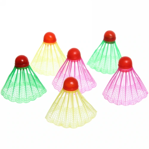 Волан пластиковый, цветной, в пакете (6 шт.) 