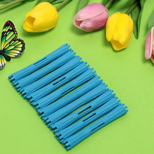 Бигуди пластмассовые-коклюшки 10шт Styling, микс 6 цветов, d=1см (прозрачный пакет с подвесом), без резинки_9