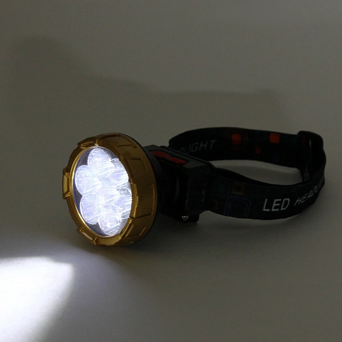 Фонарь налобный 4 режима, 7LED, аккумуляторная батарея 500mAh USB 208-7_11