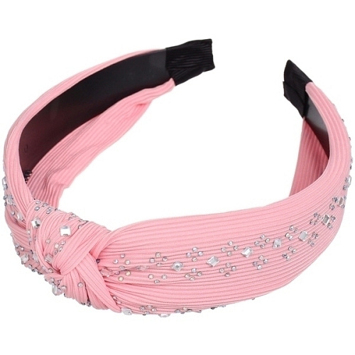 Ободок для волос ЛАФАНТАЛЬ, зефирки и стразы, ширина 28см, микс 6 цветов (стикер на внутр часть)_6