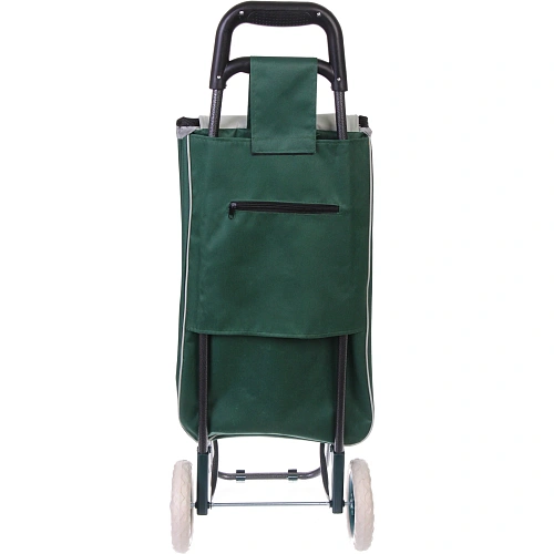 Тележка хозяйственная с сумкой (933330см, колеса 16см, до 30 кг) цветы зеленая_6