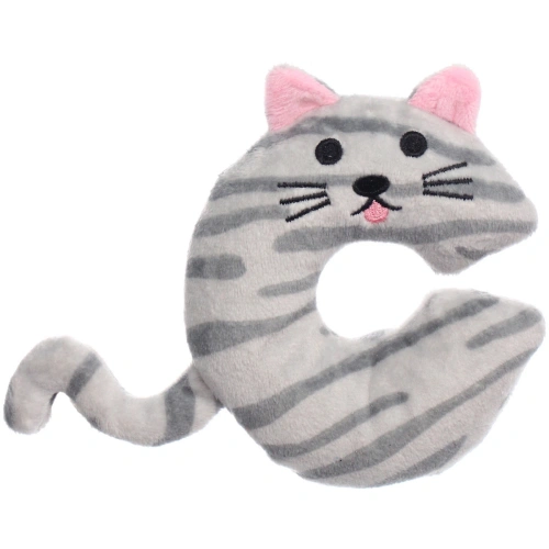 Игрушка для кошек мягкая "Котик", цвет серый, 9,4*11,5см