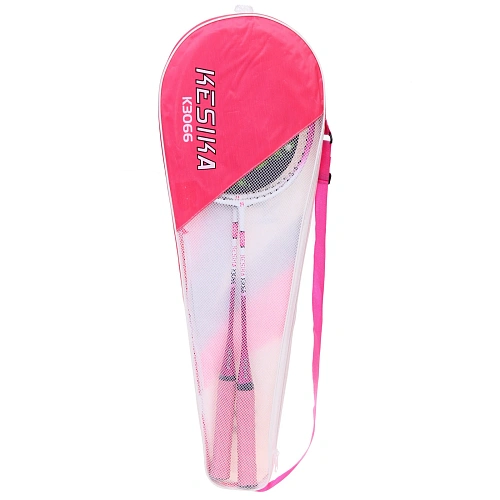 Бадминтон в наборе K-3066, 3 предмета 2 металлические ракетки 65 см, чехол (цвет розовый)_3