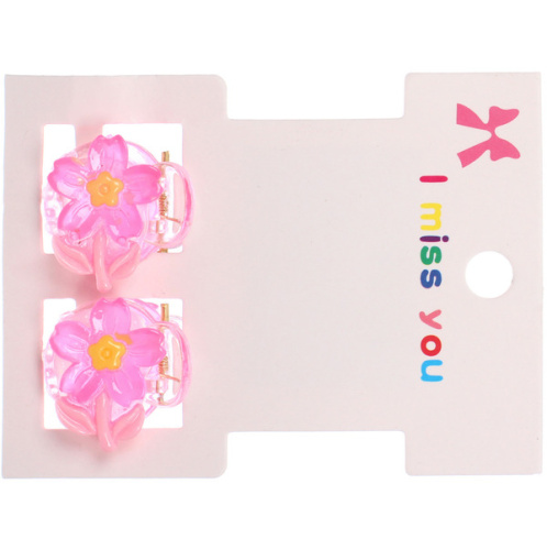 Заколки – крабы детские для волос 2шт на блистере «МАРЦИПАН»,Цветок, 1,2см