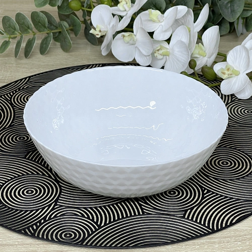 Салатник "White magic" 20*7см стеклокерамика Ромбы