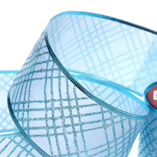 Лента для декорирования Таинственая паутина 6,3 см, 2,7 м, Голубой_3