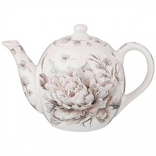 Чайник заварочный фарфоровый 1000мл "Белый цветок"