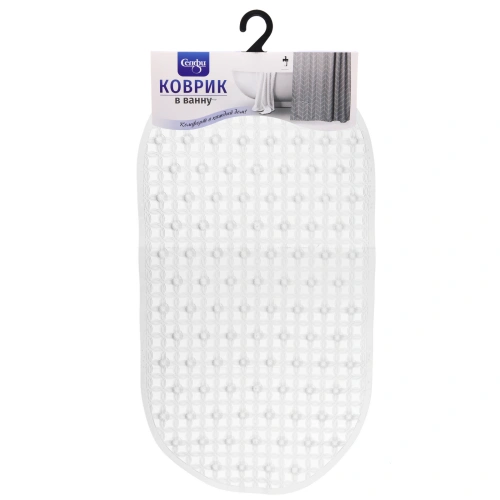 Коврик в ванну 64х34 "Куба" белый