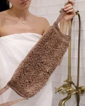 Мочалка для тела полипропиленовая "Капучино", средняя жесткость, 15*3*39см