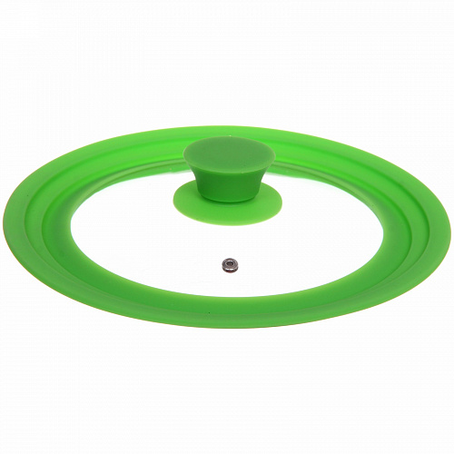 Крышка для посуды универсальная 18,20,22см зеленая силиконовая ручка