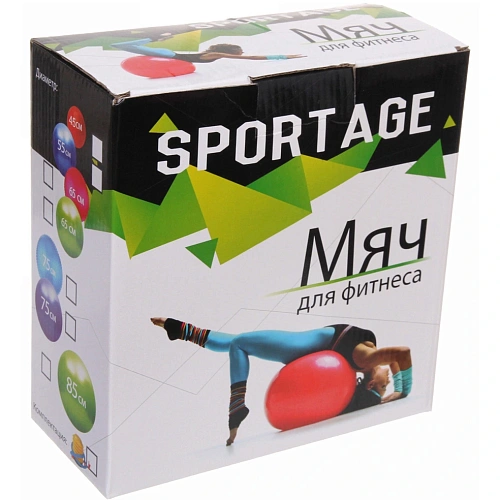 Мяч для фитнеса Sportage 85 см 1000гр с насосом, красный_5